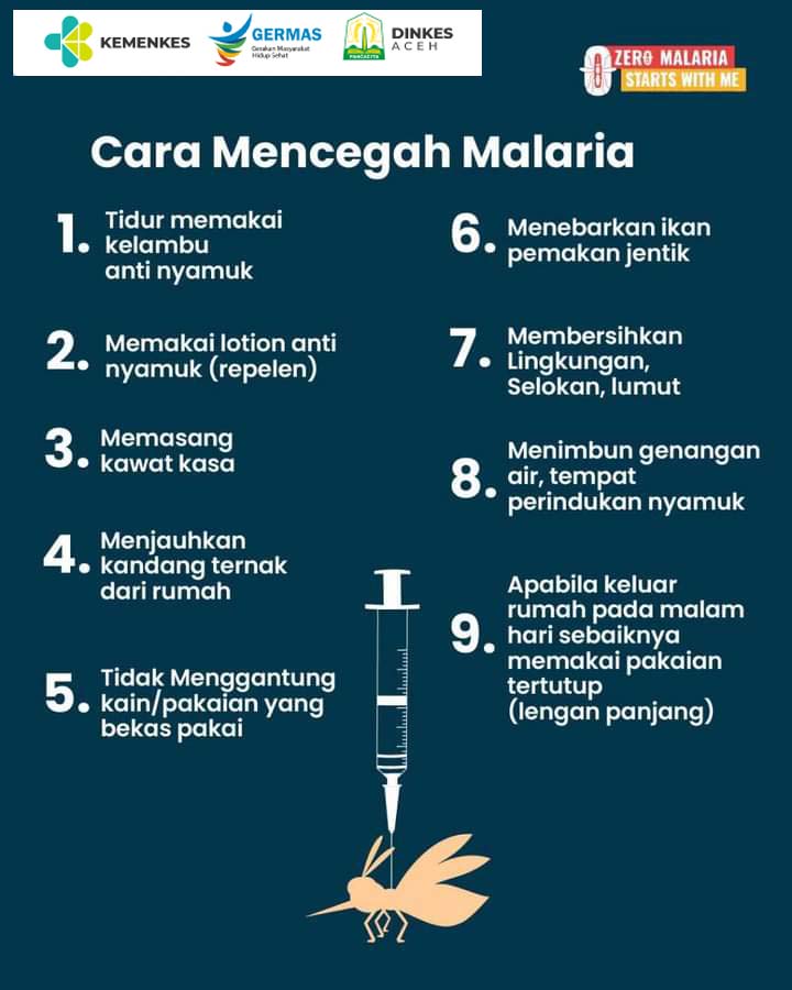 Cara cegah malaria – Dinkes Aceh