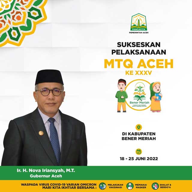 Sukseskan Pelaksanaan MTQ Aceh ke XXXV – Pemerintah Aceh